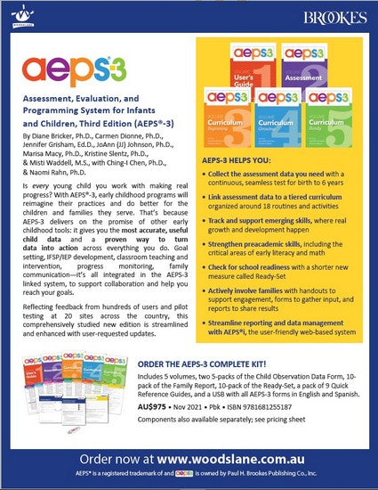 Assessment, Evaluation, and Programming System for Infants and Children (AEPS (R)-3) (English and Spanish Edition) 3/e
