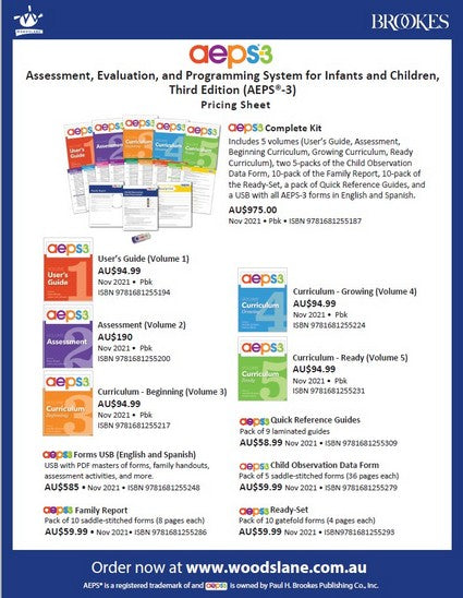 Assessment, Evaluation, and Programming System for Infants and Children (AEPS (R)-3) (English and Spanish Edition) 3/e